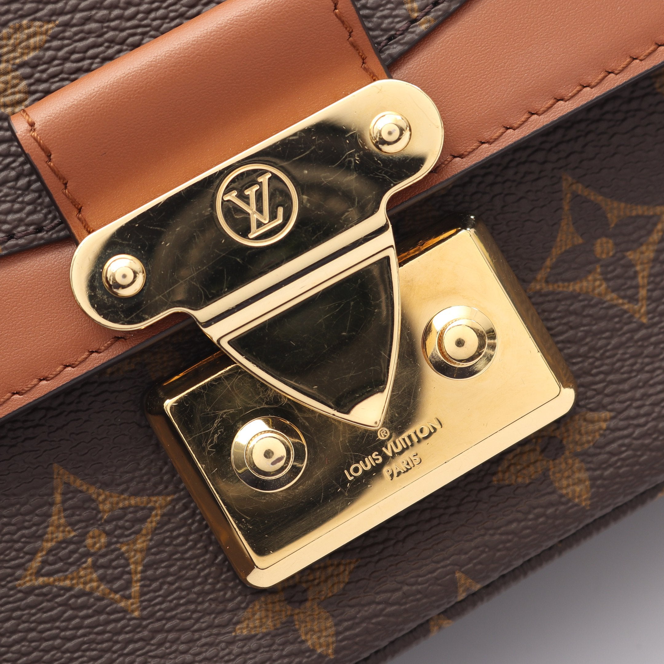 マルソー モノグラム キャラメル チェーンショルダーバッグ PVC レザー