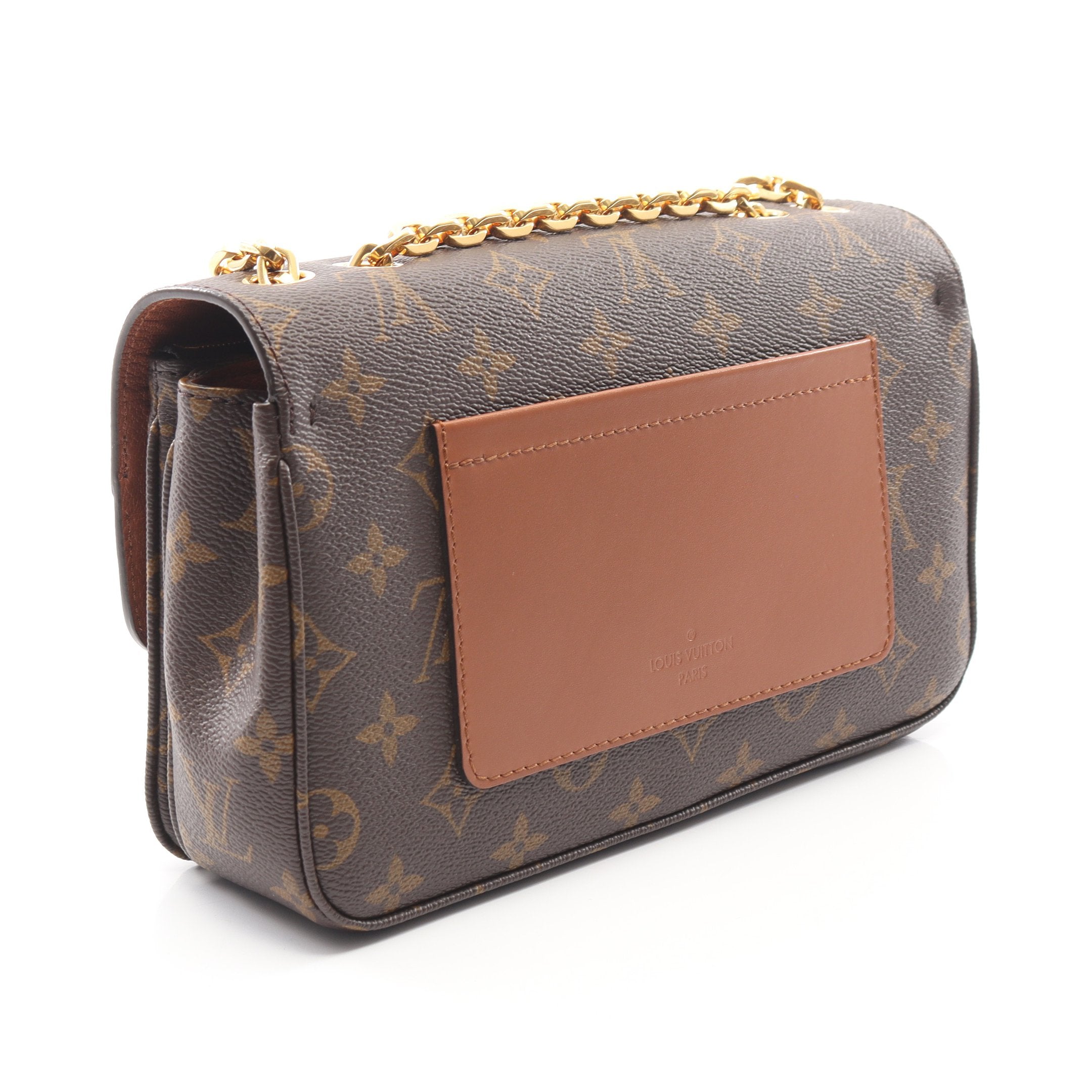 マルソー モノグラム キャラメル チェーンショルダーバッグ PVC レザー