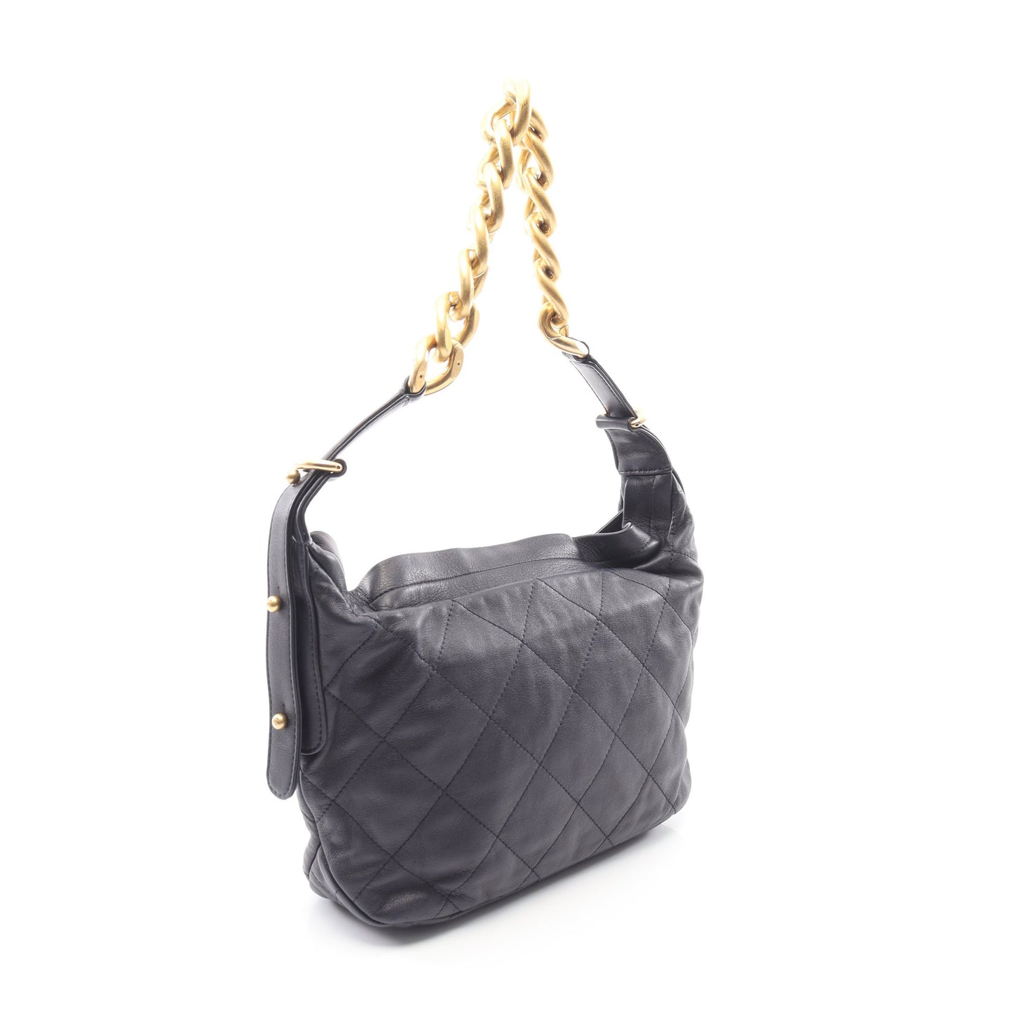 マトラッセ チェーンショルダーバッグ ラムスキン ネイビー ゴールド金具 シャネル バッグ CHANEL
