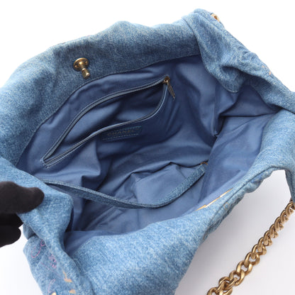 マトラッセ ホーボー ワンショルダーバッグ デニム ブルー マルチカラー ゴールド金具 シャネル バッグ CHANEL