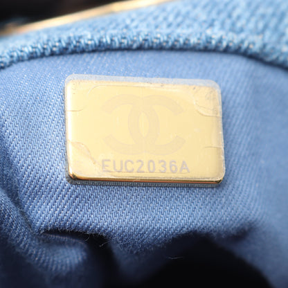 マトラッセ ホーボー ワンショルダーバッグ デニム ブルー マルチカラー ゴールド金具 シャネル バッグ CHANEL