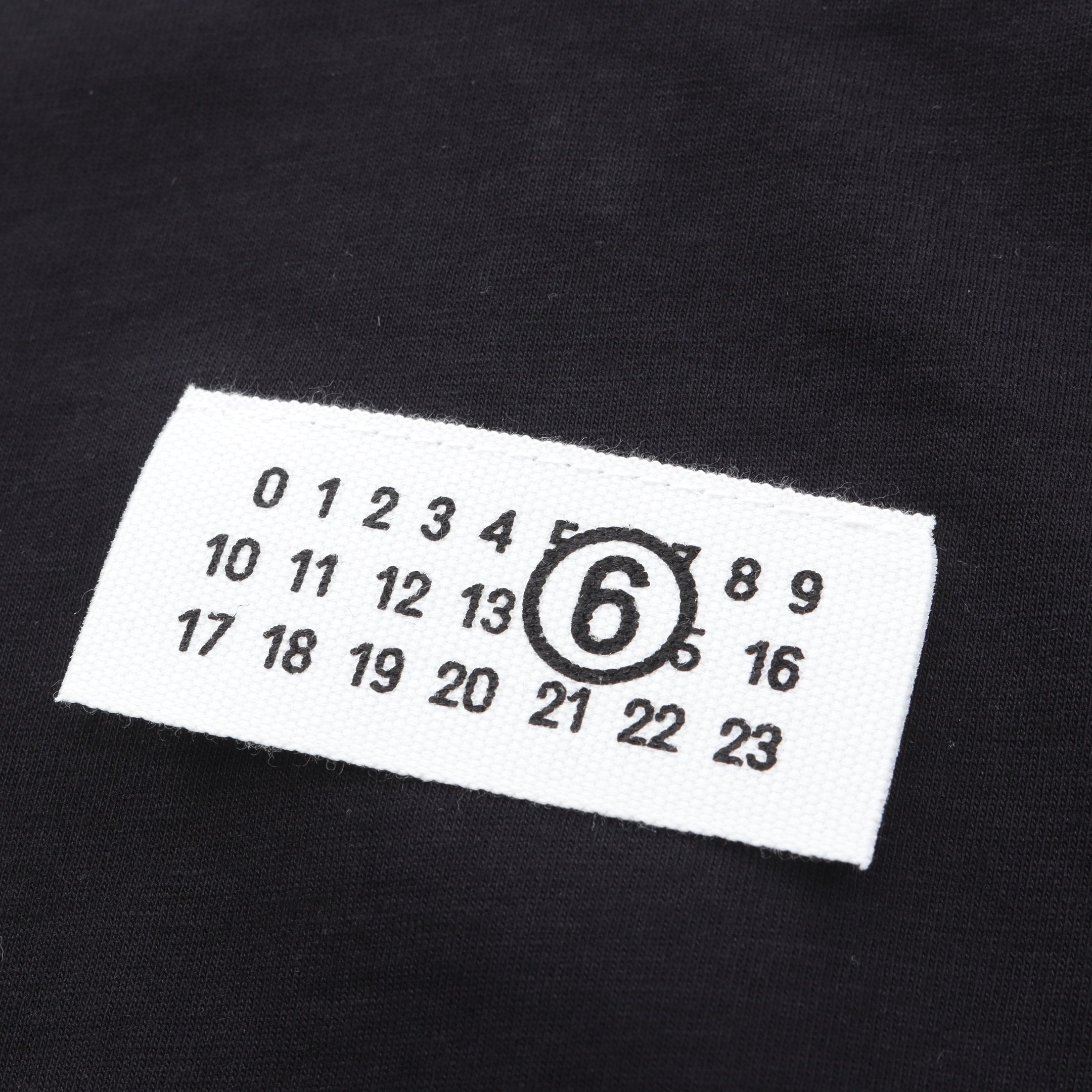 ナンバリングロゴ 半袖Tシャツ コットン ブラック エムエムシックス