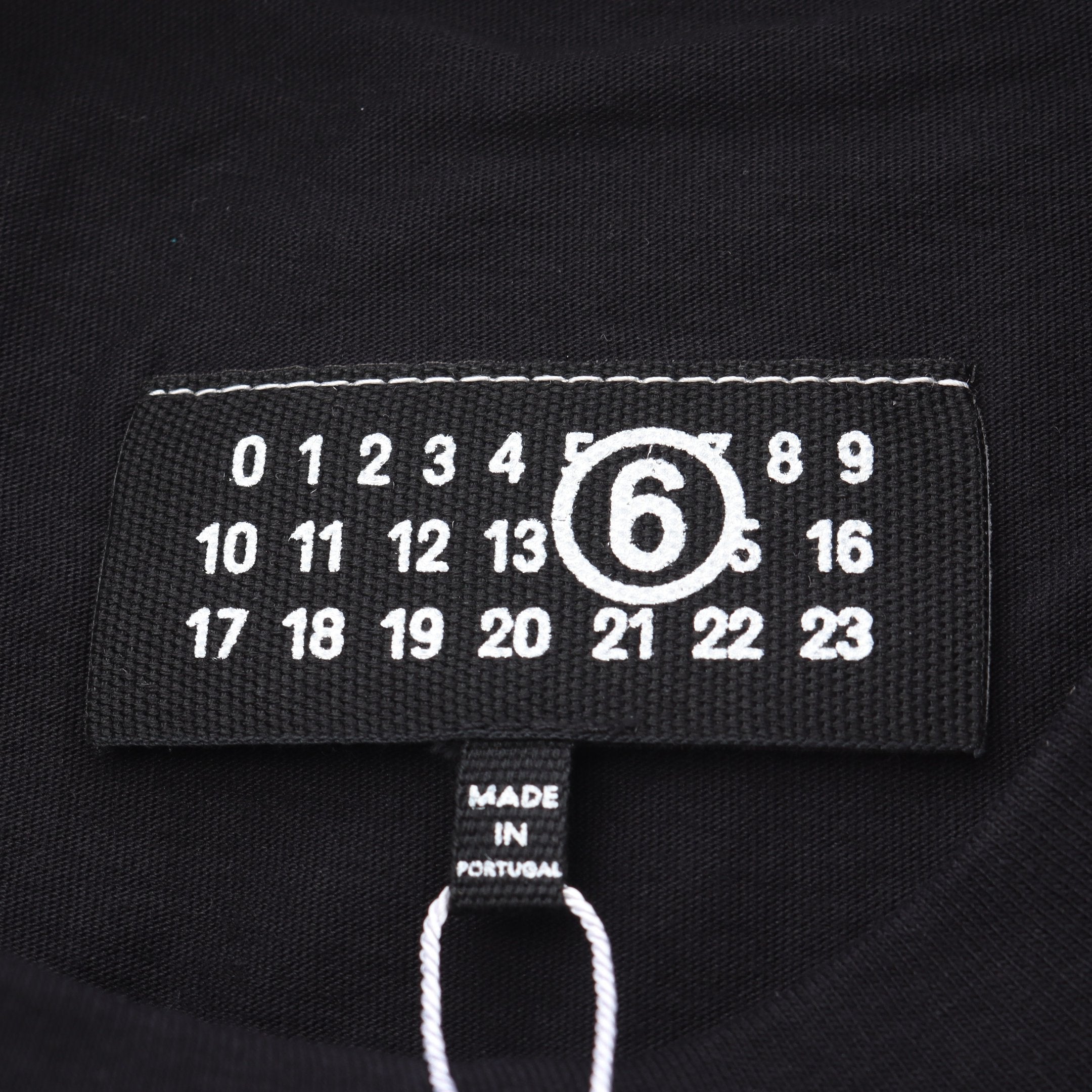 ナンバリングロゴ 半袖Tシャツ コットン ブラック エムエムシックス