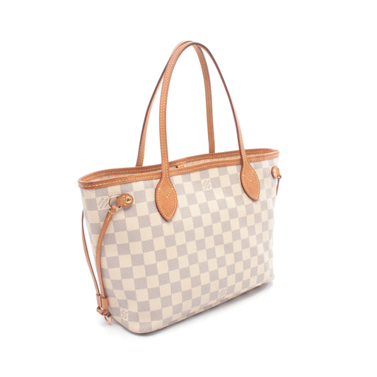 ネヴァーフルPM ダミエアズール ハンドバッグ トートバッグ PVC レザー ホワイト ルイヴィトン バッグ LOUIS VUITTON