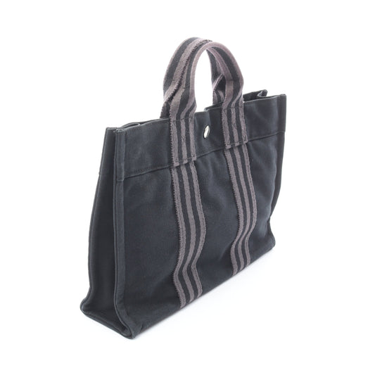 フールトゥPM ハンドバッグ トートバッグ キャンバス ブラック シルバー金具 エルメス バッグ HERMES
