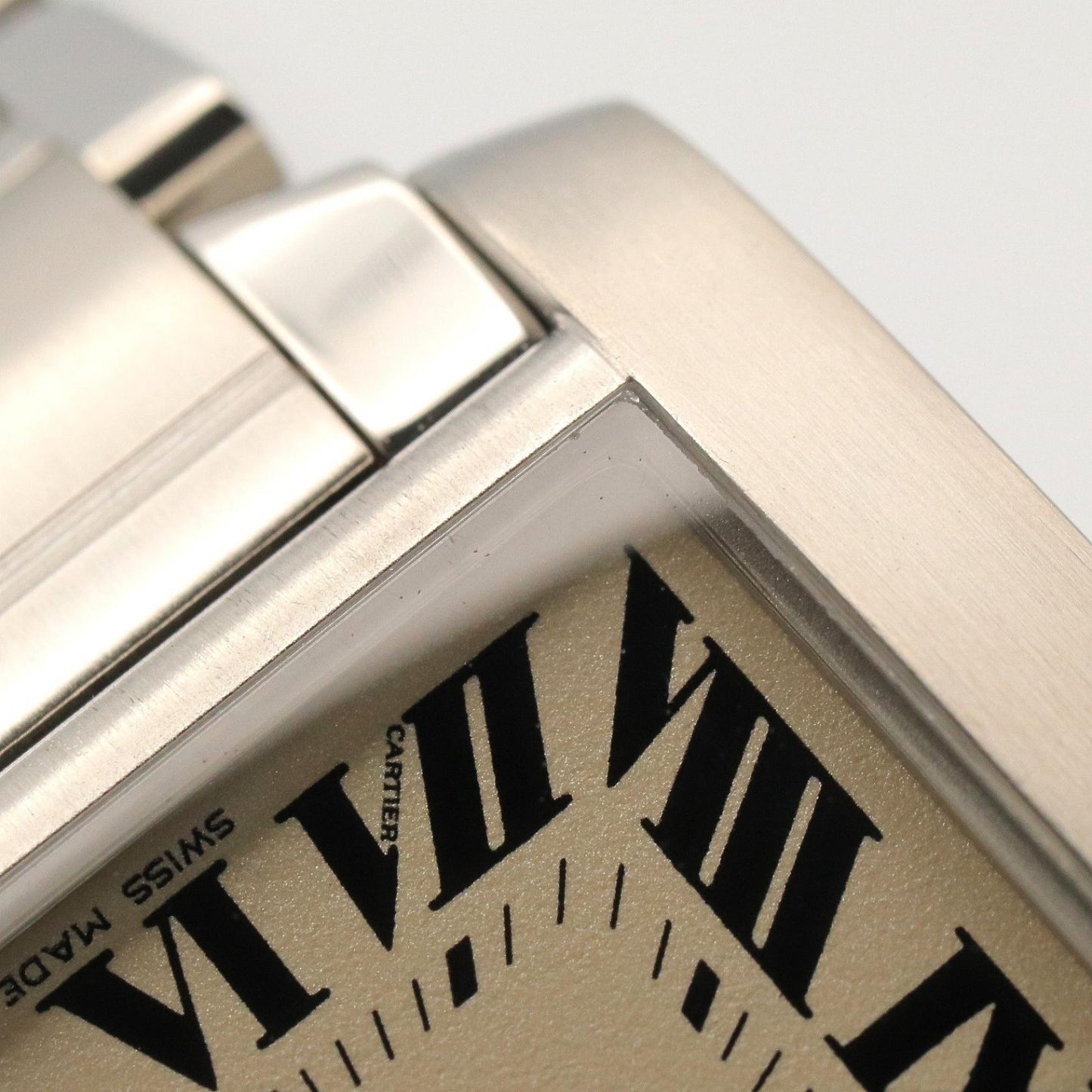 タンクフランセーズ MM ボーイズ 腕時計 クオーツ SS アイボリー カルティエ 時計 Cartier