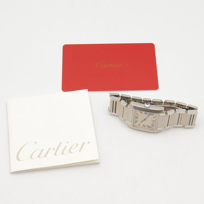 タンクフランセーズ MM ボーイズ 腕時計 クオーツ SS アイボリー カルティエ 時計 Cartier