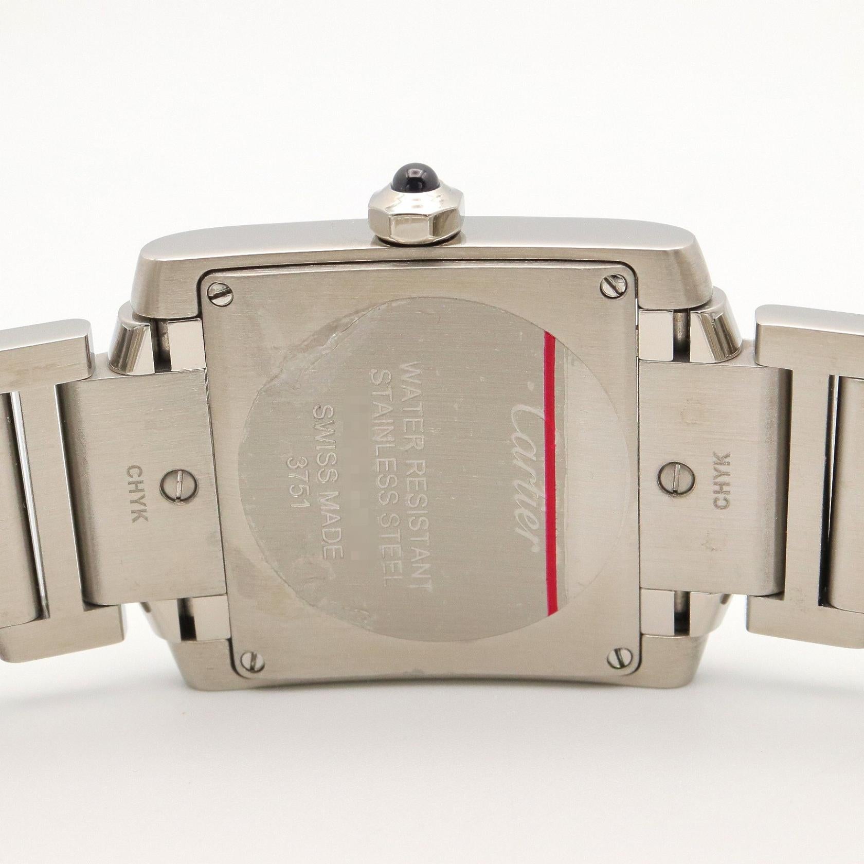 タンクフランセーズ MM ボーイズ 腕時計 クオーツ SS アイボリー カルティエ 時計 Cartier