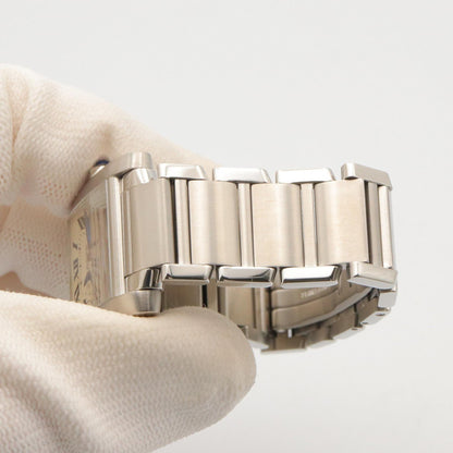 タンクフランセーズ MM ボーイズ 腕時計 クオーツ SS アイボリー カルティエ 時計 Cartier