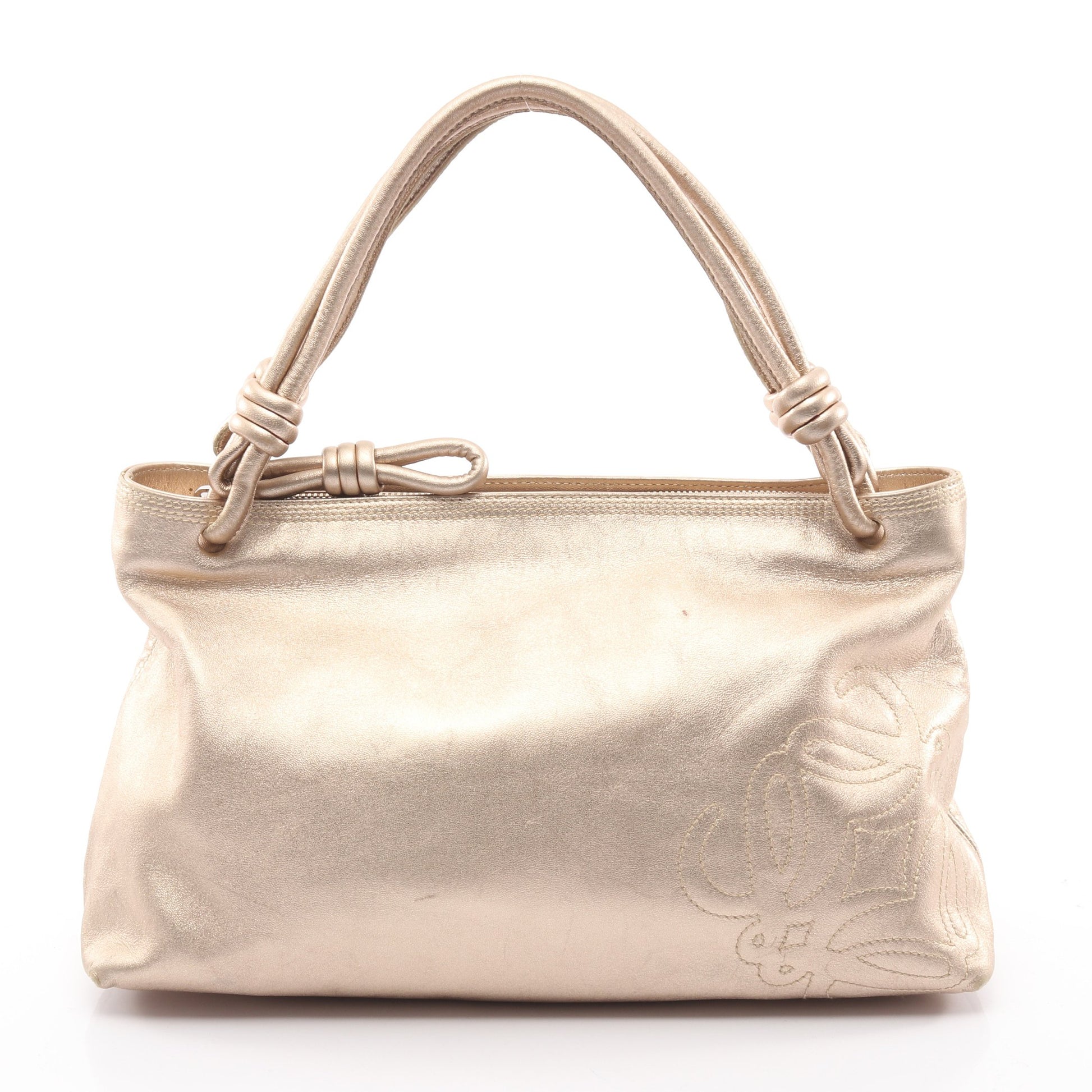 アナグラム ハンドバッグ レザー シャンパンゴールド ロエベ バッグ LOEWE