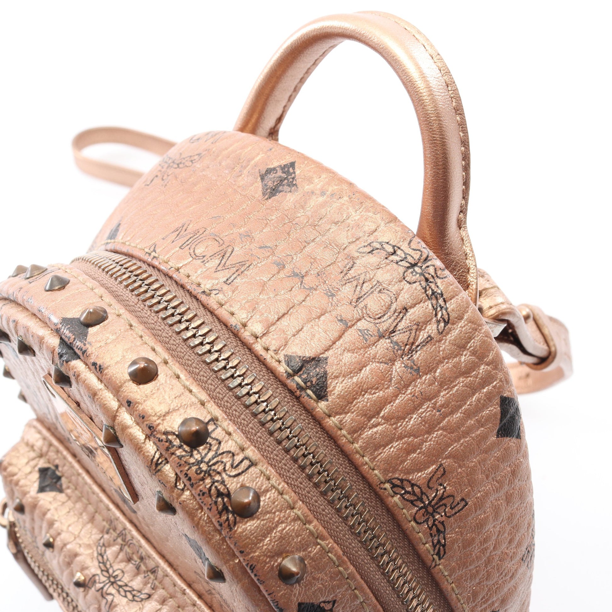 Bebebo Mini Backpack バックパック リュックサック レザー ピンクゴールド 2WAY エムシーエム バッグ MCM