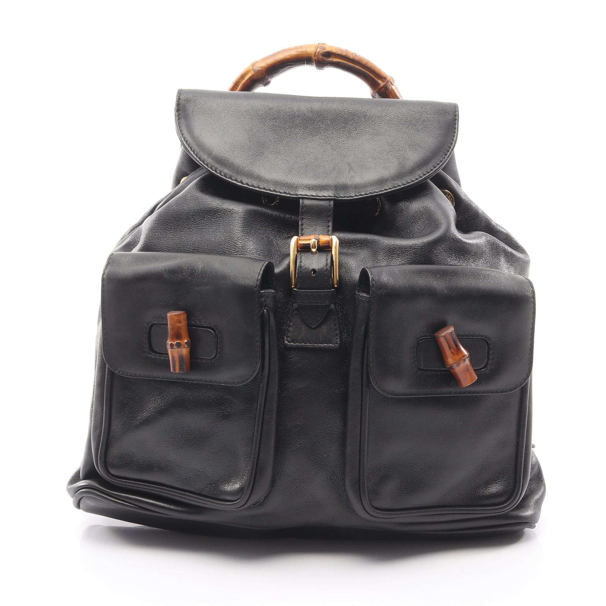 バンブー バックパック リュックサック レザー ブラック グッチ バッグ GUCCI