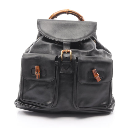 バンブー バックパック リュックサック レザー ブラック グッチ バッグ GUCCI
