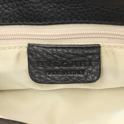 ロゴマニア ハンドバッグ キャンバス レザー ブラック 2WAY ブルガリ バッグ BVLGARI