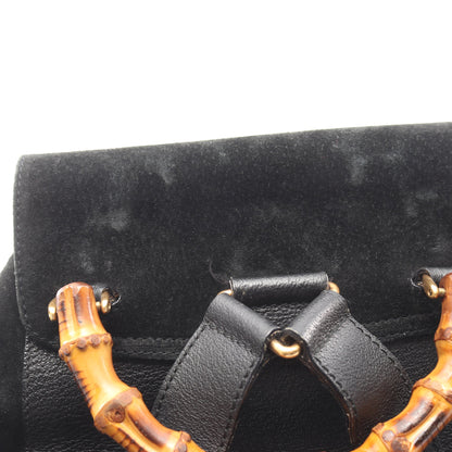 バンブー バックパック リュックサック スエード レザー ブラック グッチ バッグ GUCCI