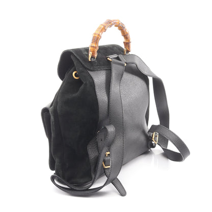 バンブー バックパック リュックサック スエード レザー ブラック グッチ バッグ GUCCI