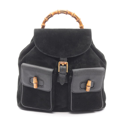 バンブー バックパック リュックサック スエード レザー ブラック グッチ バッグ GUCCI