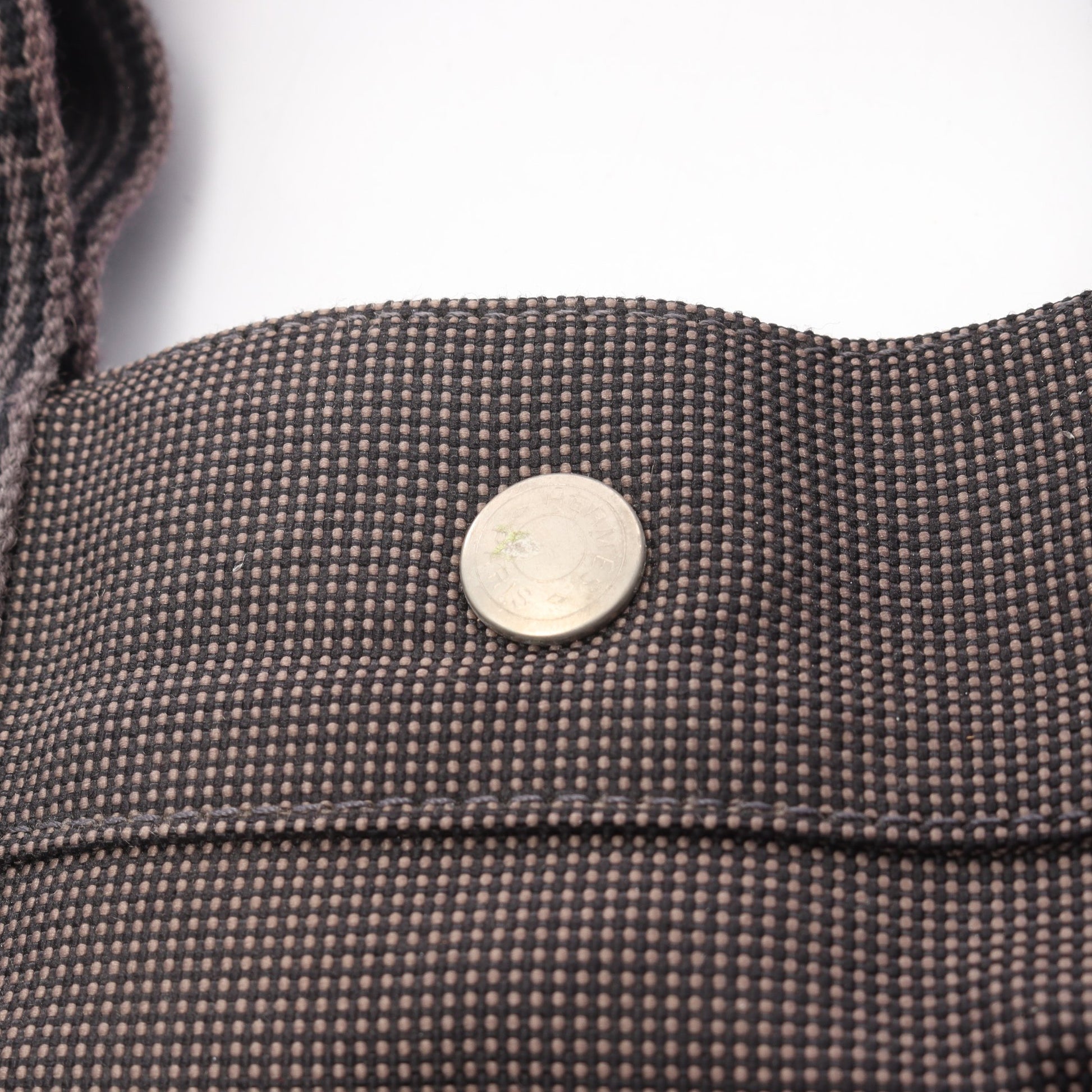 エールラインMM ハンドバッグ トートバッグ ナイロンキャンバス ダークグレー シルバー金具 エルメス バッグ HERMES