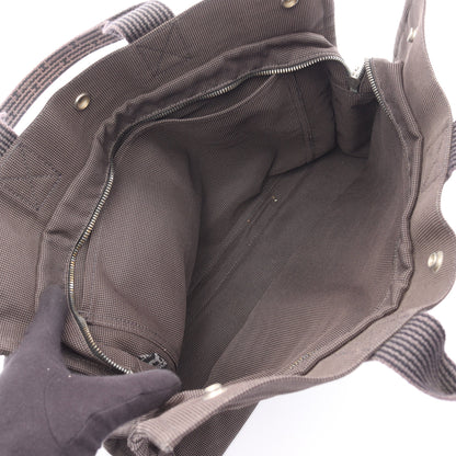 エールラインMM ハンドバッグ トートバッグ ナイロンキャンバス ダークグレー シルバー金具 エルメス バッグ HERMES