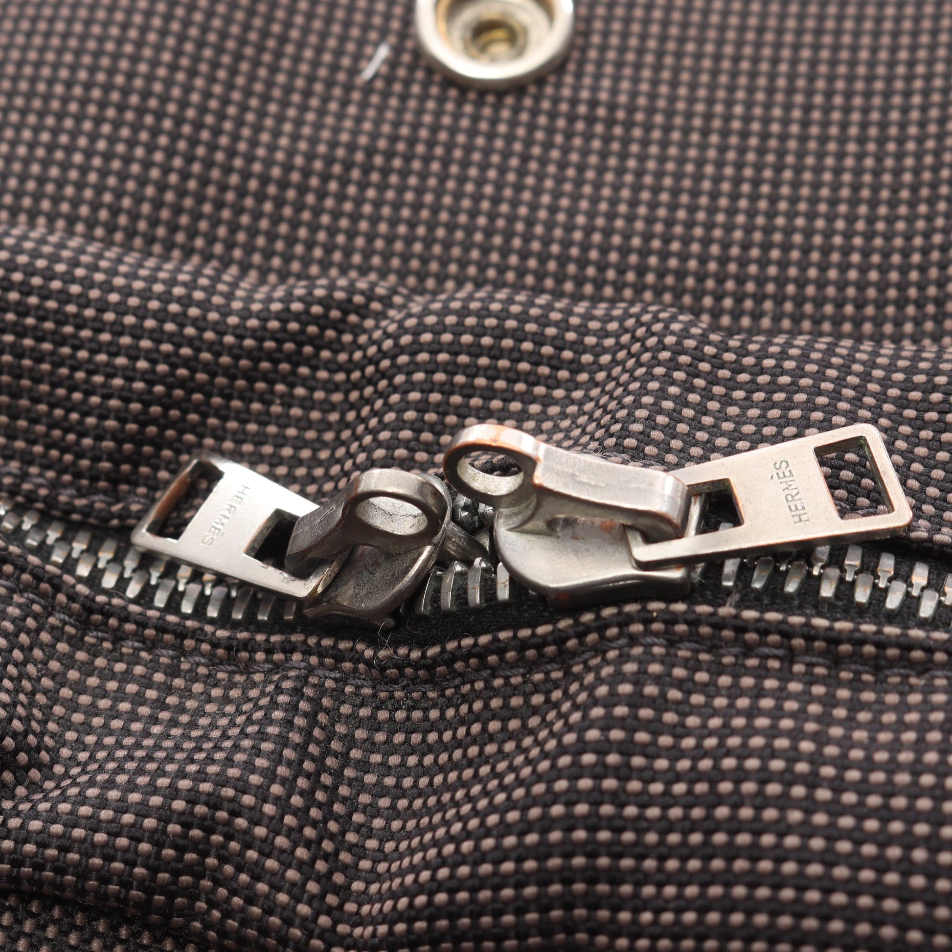 エールラインMM ハンドバッグ トートバッグ ナイロンキャンバス ダークグレー シルバー金具 エルメス バッグ HERMES