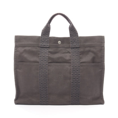 エールラインMM ハンドバッグ トートバッグ ナイロンキャンバス ダークグレー シルバー金具 エルメス バッグ HERMES