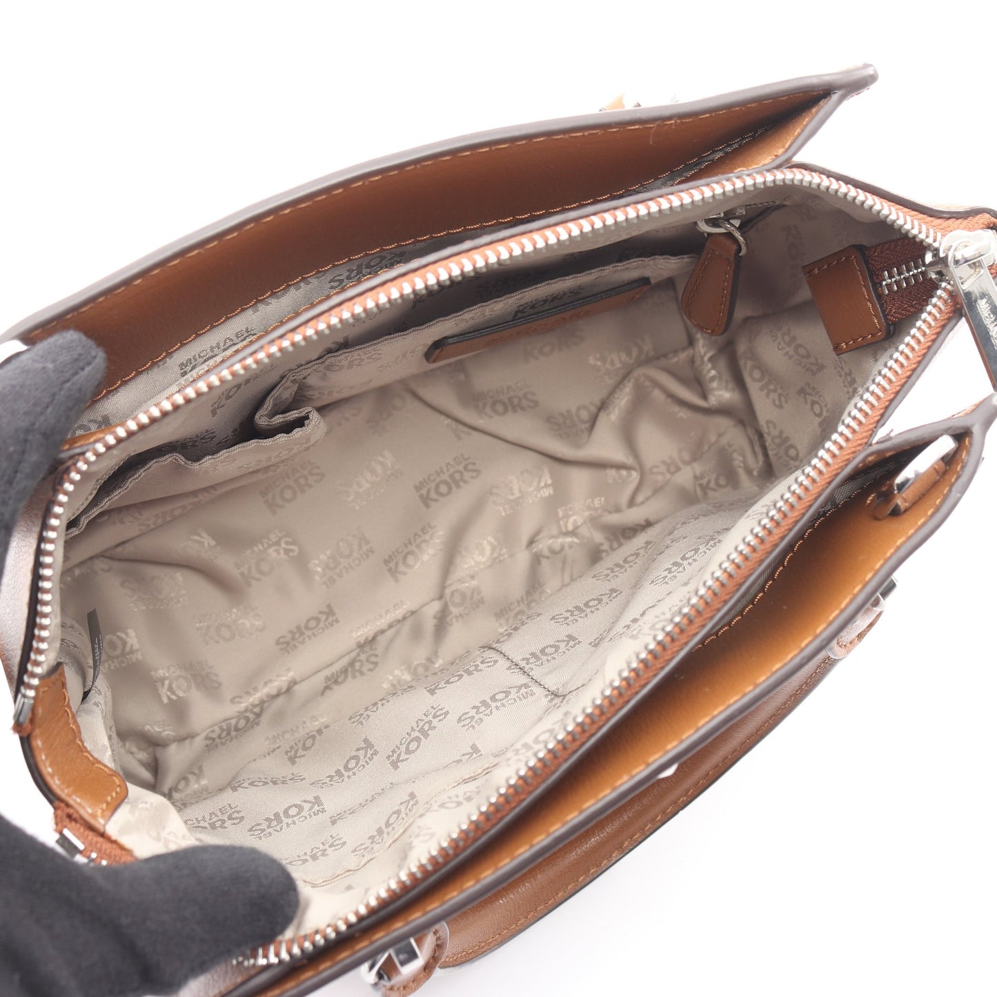 ハンドバッグ レザー ライトブラウン スタッズ 2WAY マイケルコース バッグ MICHAEL KORS