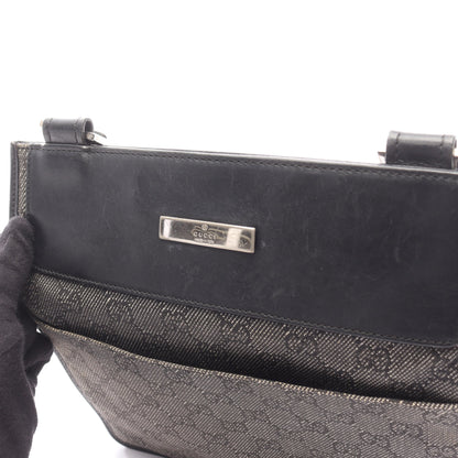 GGデニム ショルダーバッグ デニム レザー ブラック グッチ バッグ GUCCI