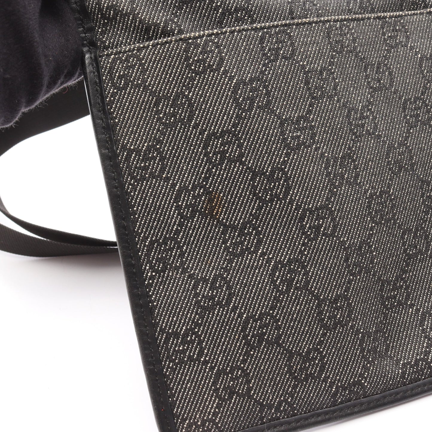 GGデニム ショルダーバッグ デニム レザー ブラック グッチ バッグ GUCCI