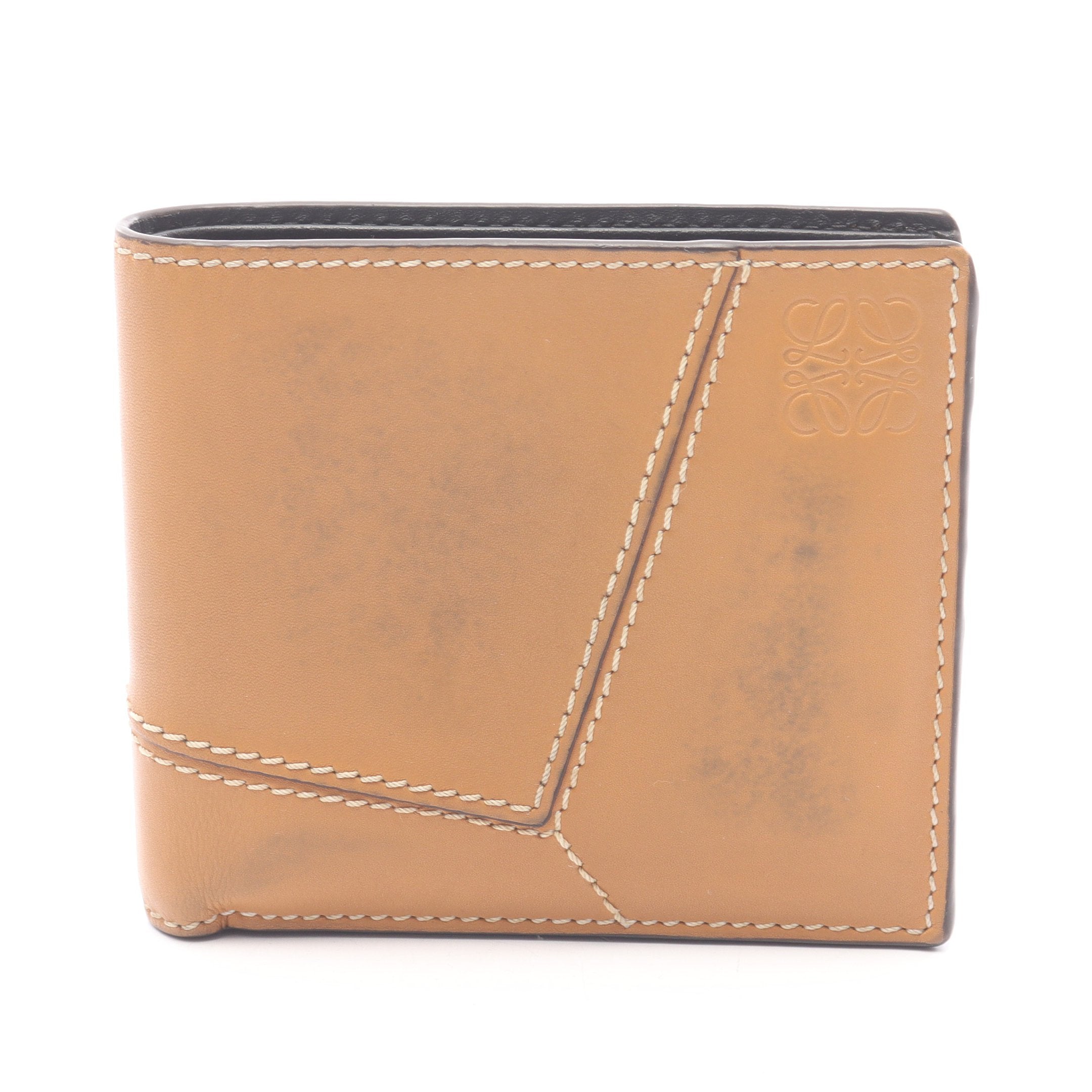 極美品　LOEWE ロエベ　パズル　バイフォールド　ウォレット　レザー　ブラウン パズル バイフォールド 二つ折り長財布 レザー ライトブラウン ロエベ