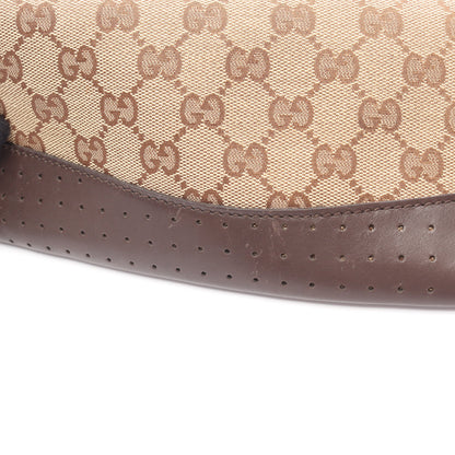 GGキャンバス ショルダーバッグ キャンバス レザー ベージュ ダークブラウン グッチ バッグ GUCCI