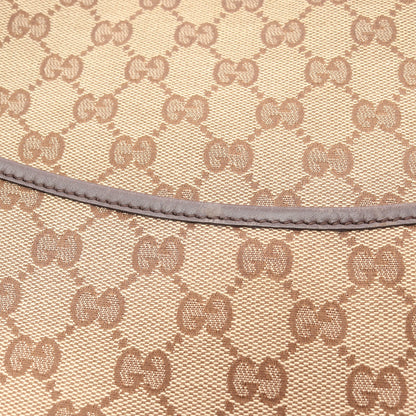 GGキャンバス ショルダーバッグ キャンバス レザー ベージュ ダークブラウン グッチ バッグ GUCCI