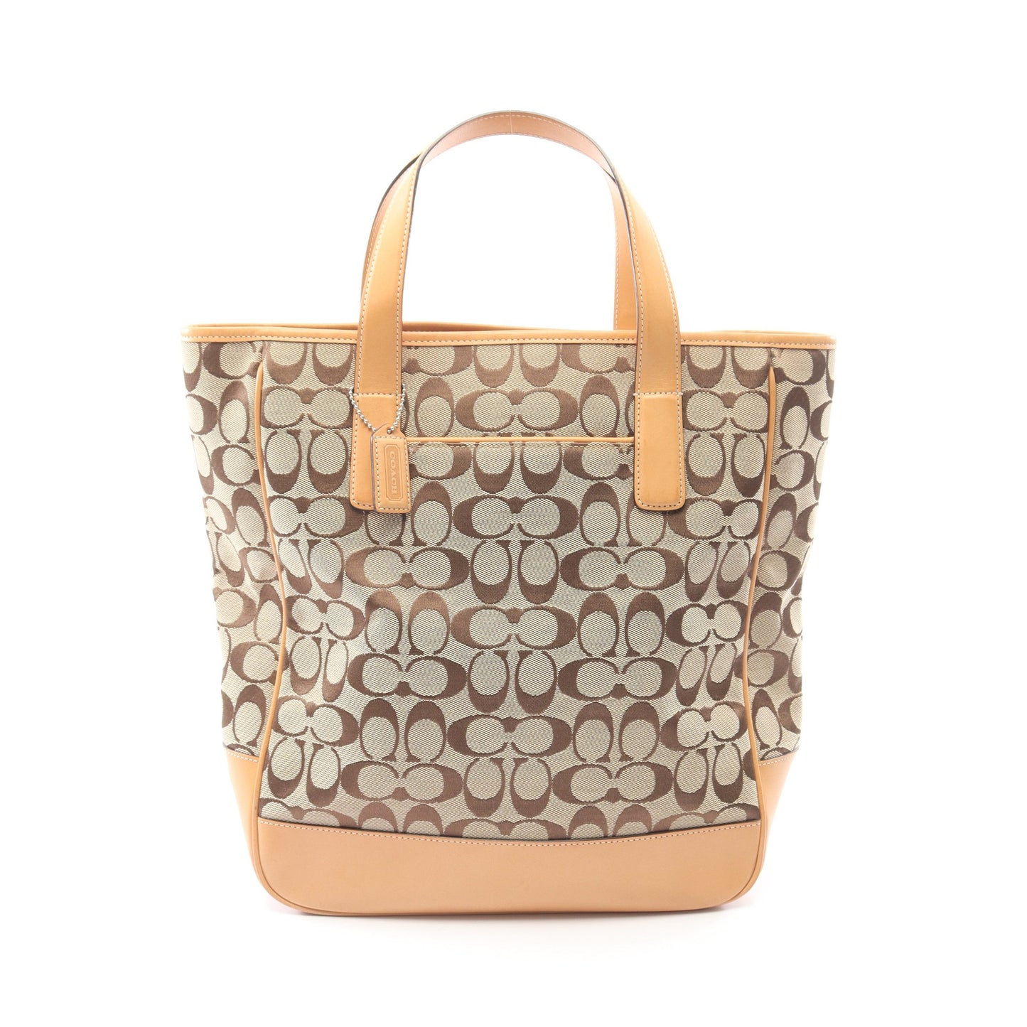シグネチャー ハンドバッグ トートバッグ キャンバス レザー ベージュ ライトブラウン コーチ バッグ COACH