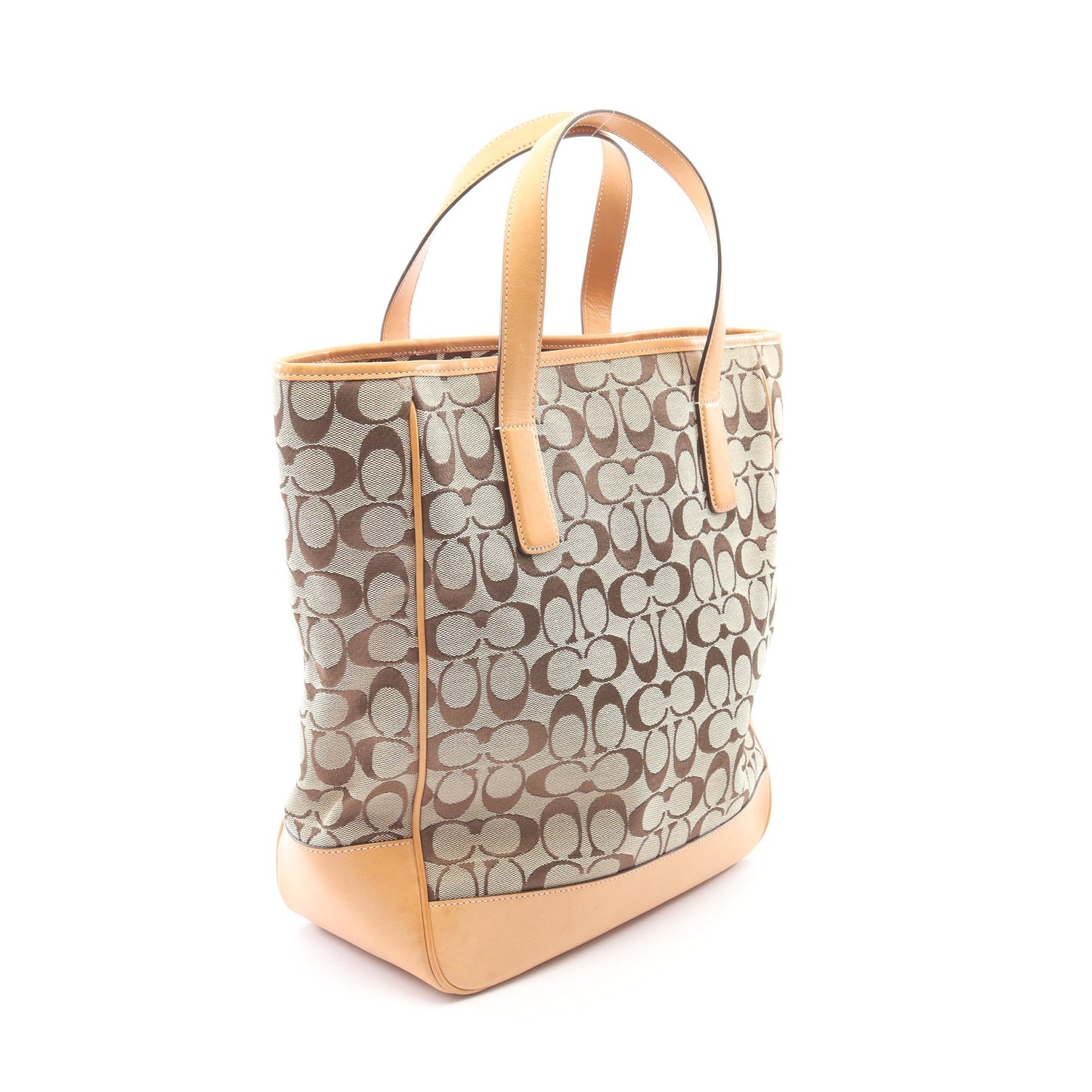 シグネチャー ハンドバッグ トートバッグ キャンバス レザー ベージュ ライトブラウン コーチ バッグ COACH