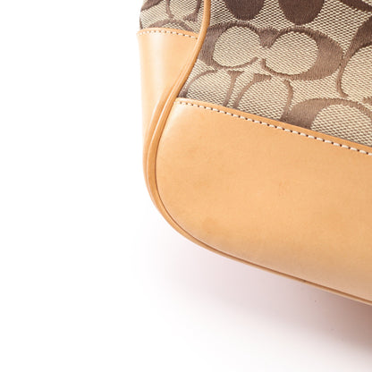 シグネチャー ハンドバッグ トートバッグ キャンバス レザー ベージュ ライトブラウン コーチ バッグ COACH