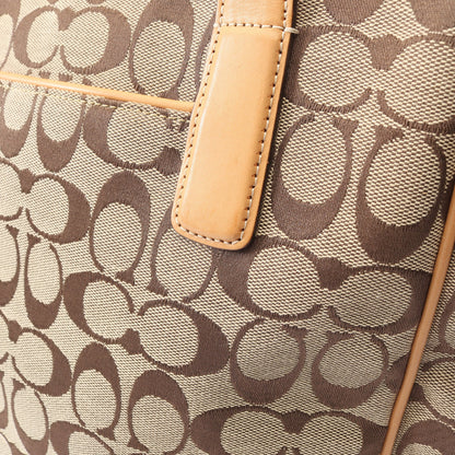 シグネチャー ハンドバッグ トートバッグ キャンバス レザー ベージュ ライトブラウン コーチ バッグ COACH