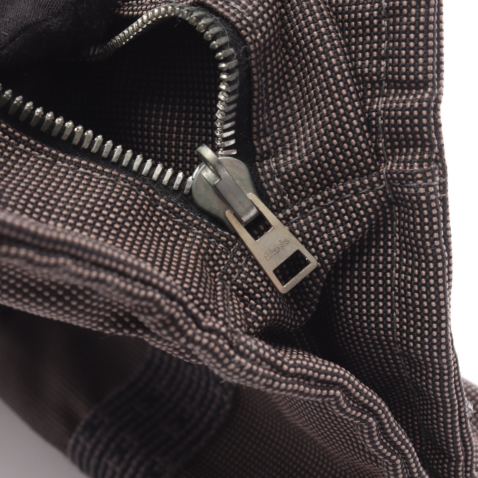 エールラインPM ハンドバッグ トートバッグ ナイロンキャンバス ダークグレー シルバー金具 エルメス バッグ HERMES