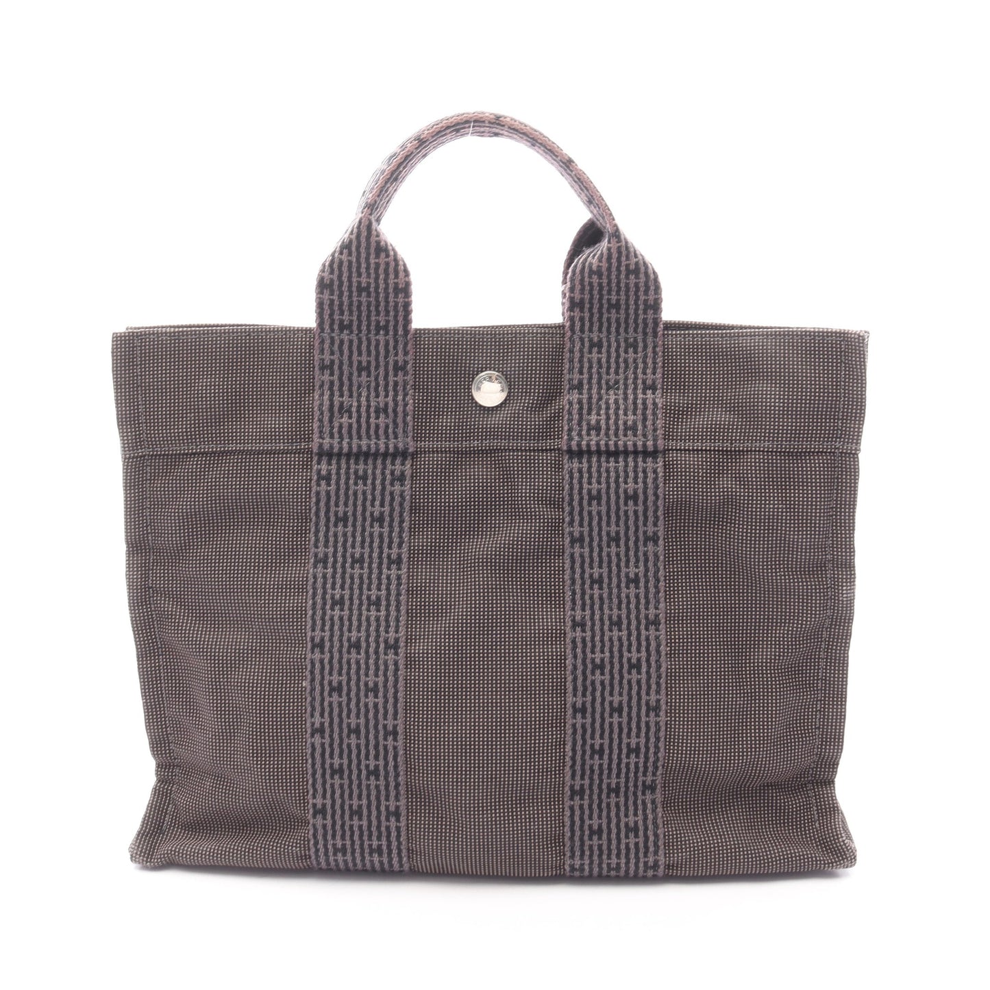 エールラインPM ハンドバッグ トートバッグ ナイロンキャンバス ダークグレー シルバー金具 エルメス バッグ HERMES
