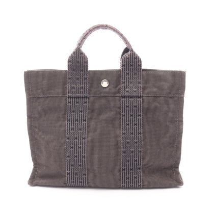 エールラインPM ハンドバッグ トートバッグ ナイロンキャンバス ダークグレー シルバー金具 エルメス バッグ HERMES