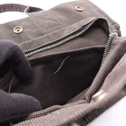 エールラインPM ハンドバッグ トートバッグ ナイロンキャンバス ダークグレー シルバー金具 エルメス バッグ HERMES
