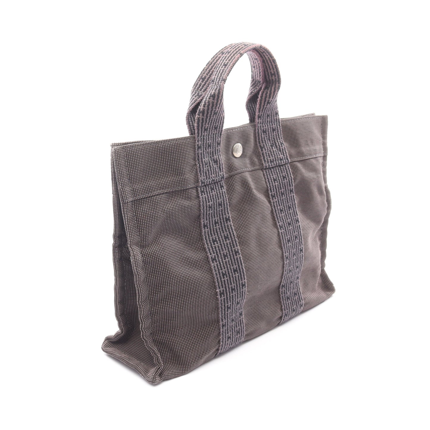 エールラインPM ハンドバッグ トートバッグ ナイロンキャンバス ダークグレー シルバー金具 エルメス バッグ HERMES