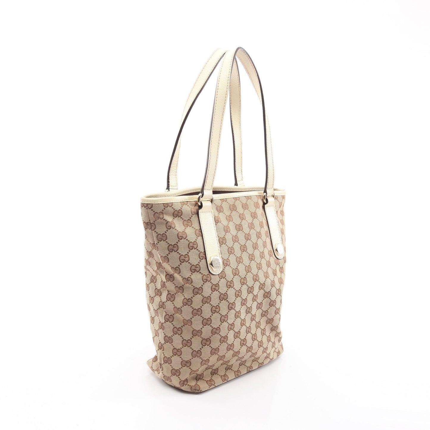 GGキャンバス ショルダーバッグ トートバッグ キャンバス レザー ベージュ オフホワイト グッチ バッグ GUCCI