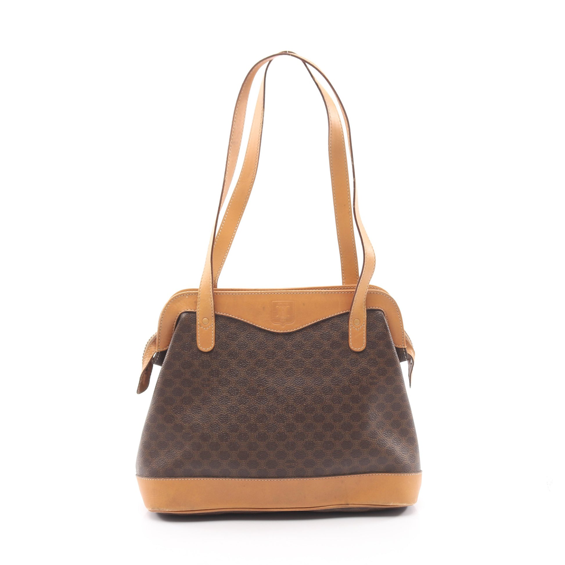 マカダム ショルダーバッグ PVC レザー ブラウン ライトブラウン セリーヌ バッグ CELINE