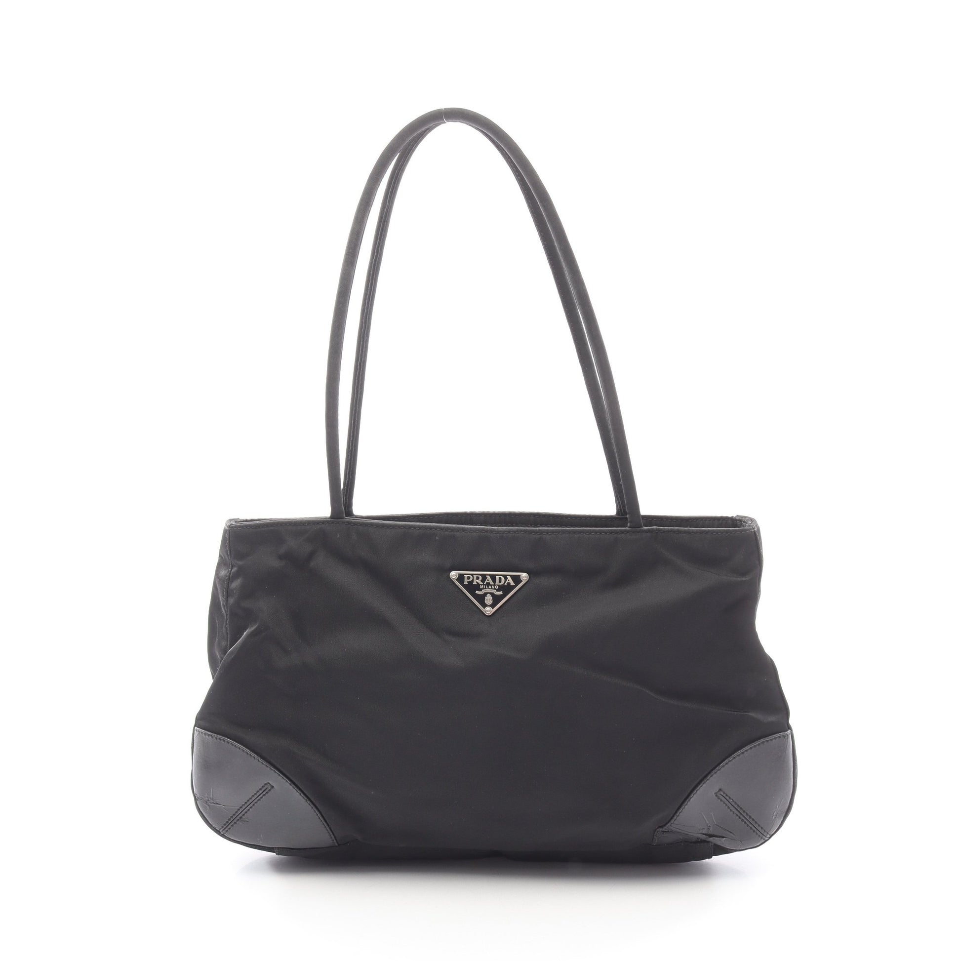 TESSUTO EASY ショルダーバッグ ナイロン レザー ブラック プラダ バッグ PRADA