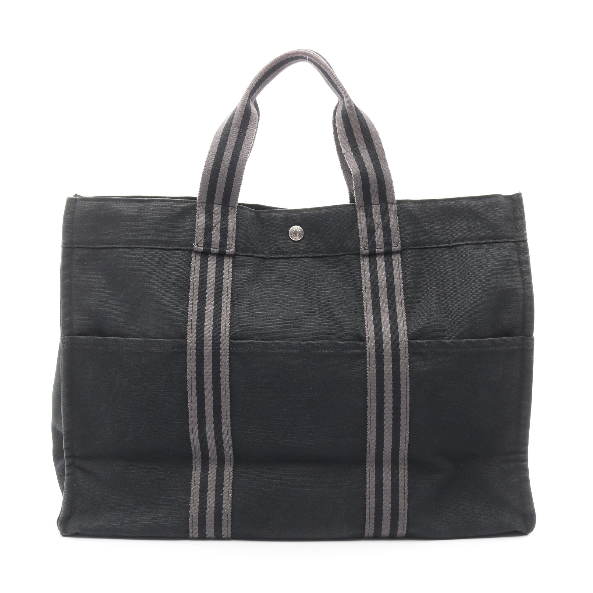 フールトゥGM ハンドバッグ トートバッグ キャンバス ブラック グレー シルバー金具 エルメス バッグ HERMES
