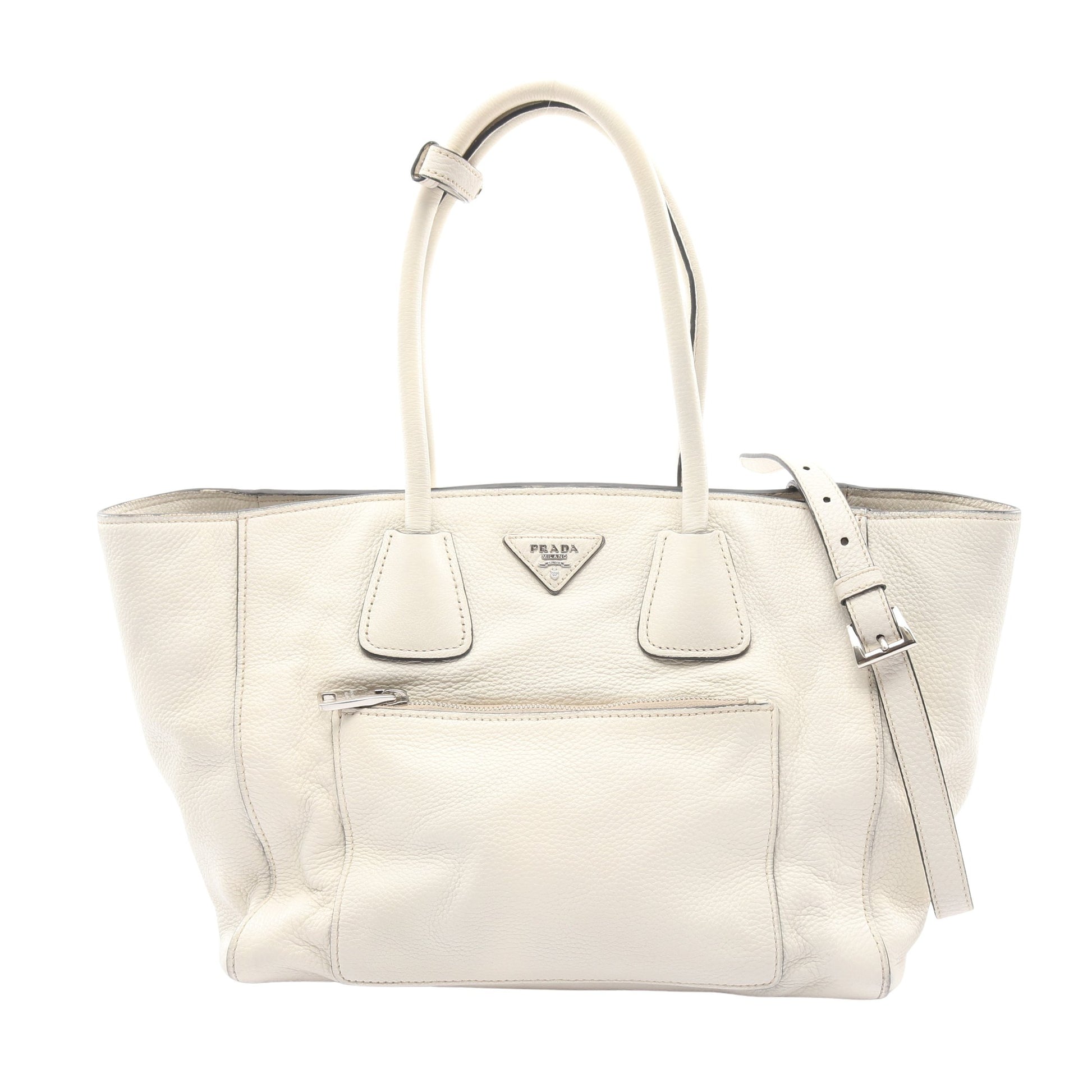 ハンドバッグ レザー オフホワイト 2WAY プラダ バッグ PRADA