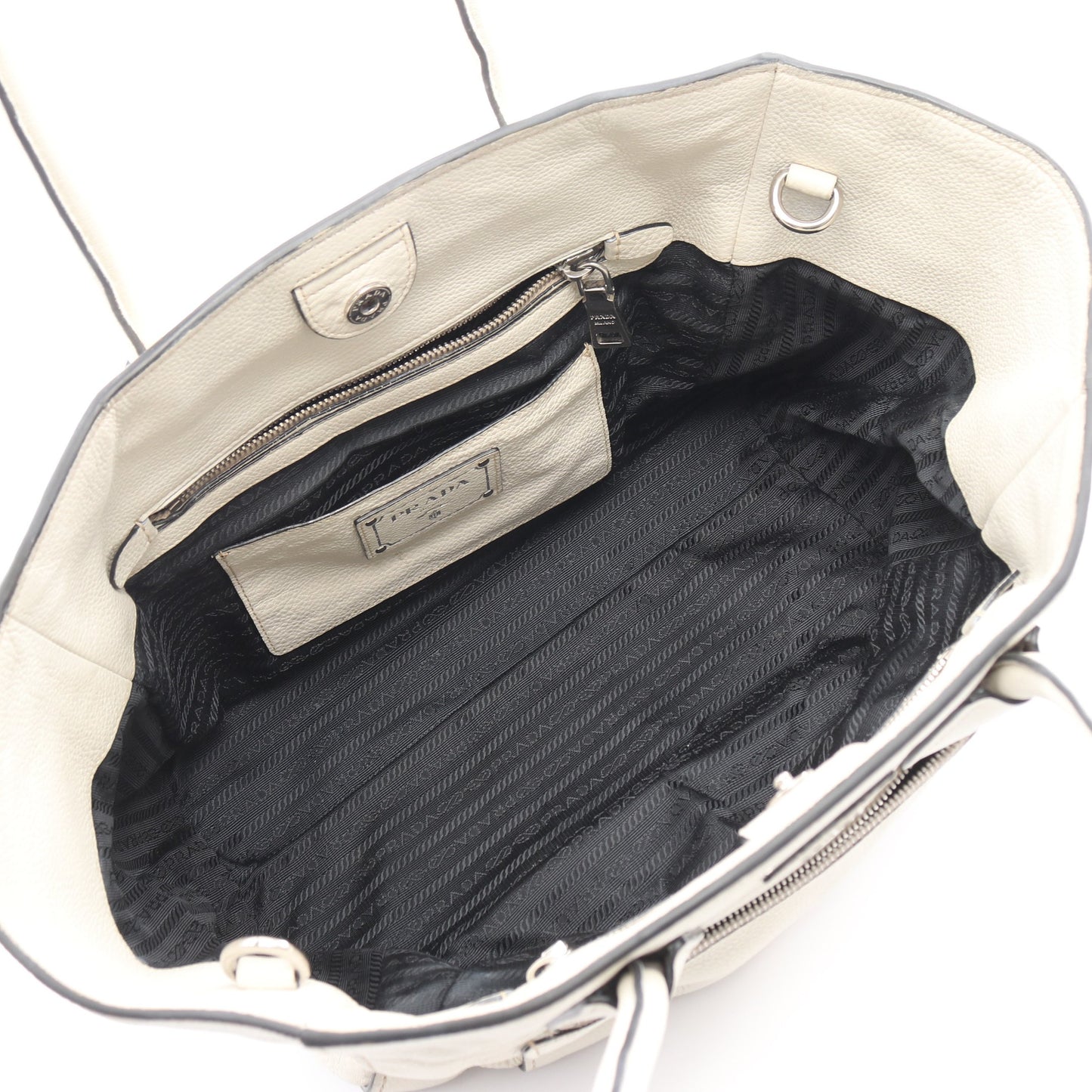 ハンドバッグ レザー オフホワイト 2WAY プラダ バッグ PRADA