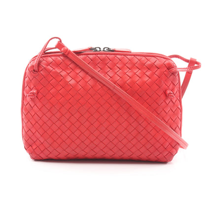 ノディーニ イントレチャート ショルダーバッグ レザー レッド ボッテガヴェネタ バッグ BOTTEGA VENETA