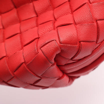 ノディーニ イントレチャート ショルダーバッグ レザー レッド ボッテガヴェネタ バッグ BOTTEGA VENETA