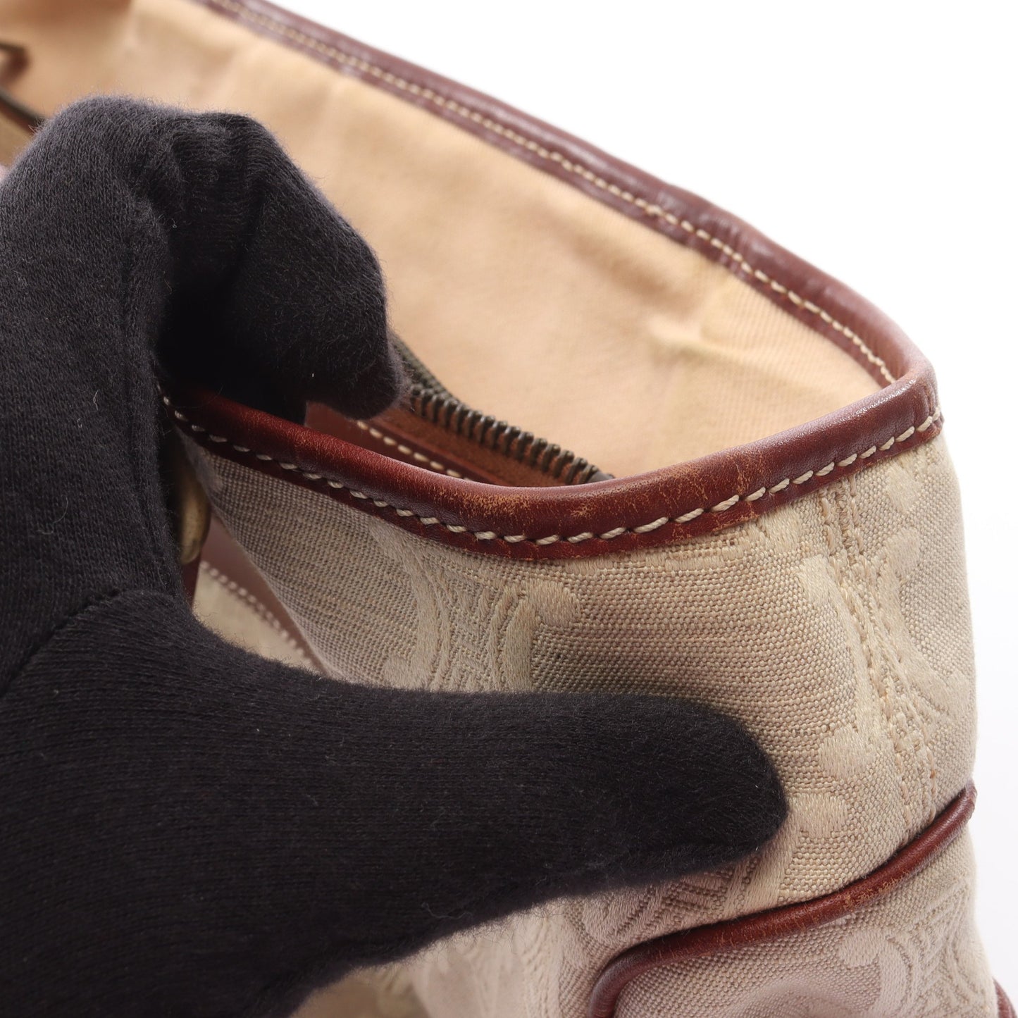 ブギーバッグ パリマカダム ハンドバッグ キャンバス レザー ライトベージュ ブラウン セリーヌ バッグ CELINE
