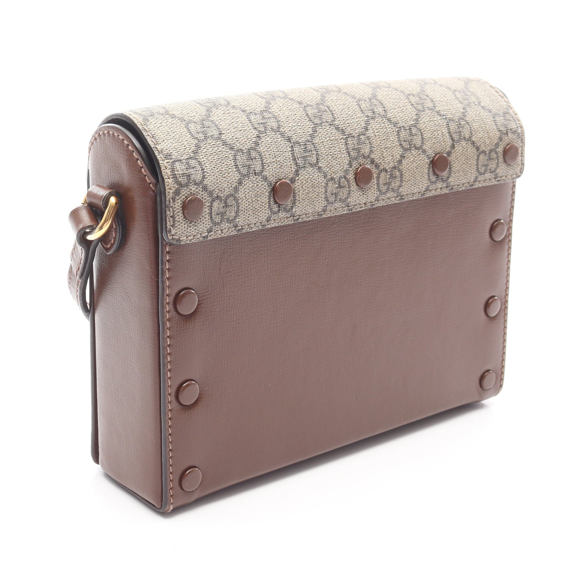 GGスプリーム バレンタイン限定 ショルダーバッグ PVC レザー ベージュ ブラウン レッド グッチ バッグ GUCCI